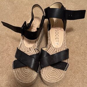 Sole Society Black Espadrille Sandals